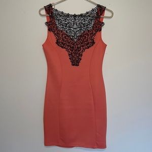 Coral cocktail dress